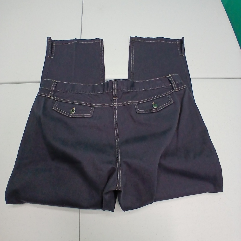 Talbots Petite Women's Dark Wash Stretch Jeans Size 16P Straight Leg Ankle Slit‎